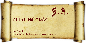 Zilai Máté névjegykártya
